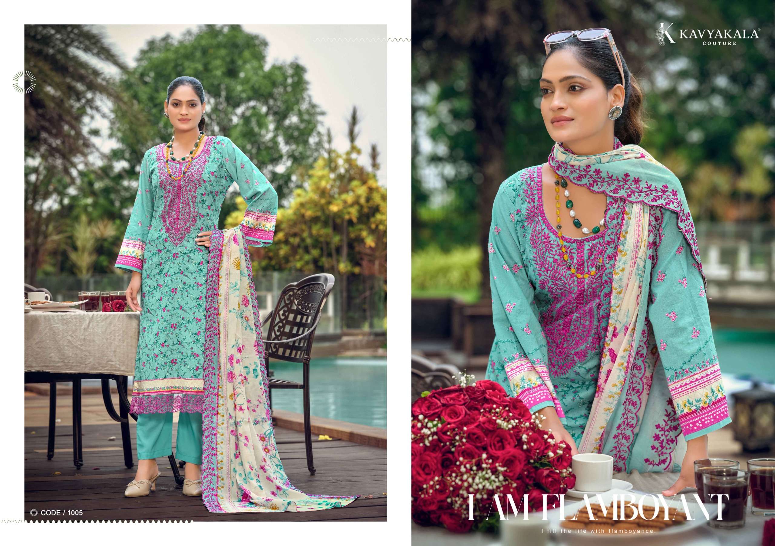 KAVYA‎‎ KALA MAHNOOR COTTON‎‎ CATALOG NECK & LACE PATCH SALWAR SUIT UNSTITCH EXPORT